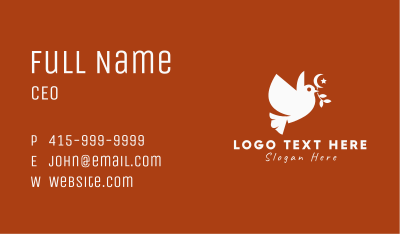 Islamic Peace Dove Business Card Image Preview