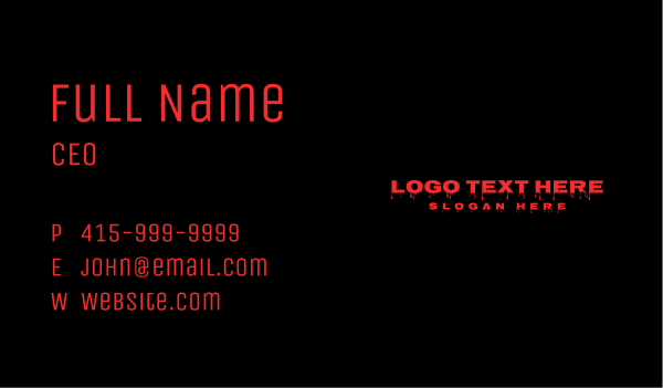 Scary Blood Wordmark Business Card Design Image Preview