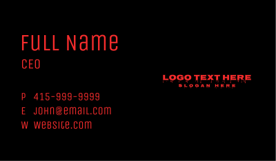 Scary Blood Wordmark Business Card Image Preview