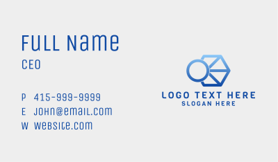 Blue Geometric Sun  Business Card Image Preview