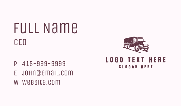Tank Truck Transport Business Card Design Image Preview