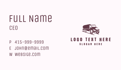 Tank Truck Transport Business Card Image Preview