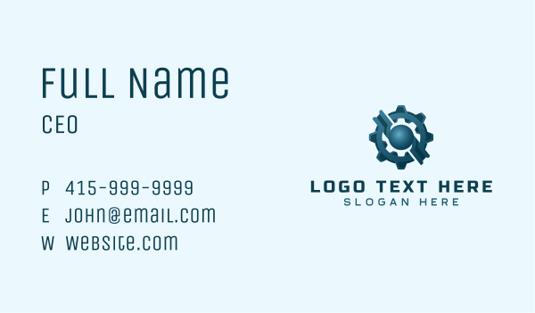 Industrial Gear Cog Business Card Design Image Preview