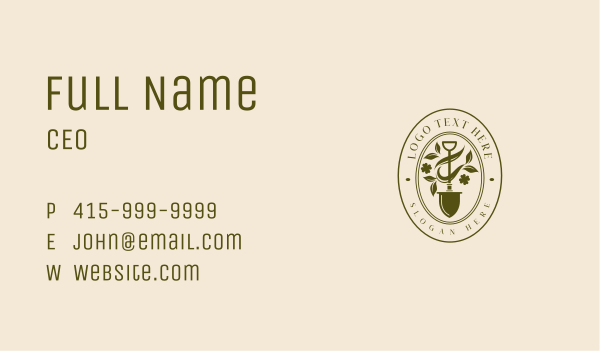 Shovel Leaf Garden Business Card Design Image Preview