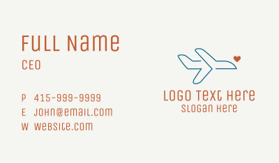 Monoline Aircraft Love Business Card Image Preview