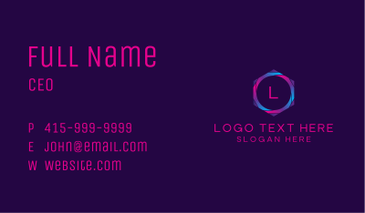 Gradient Hexagon Letter Business Card Image Preview