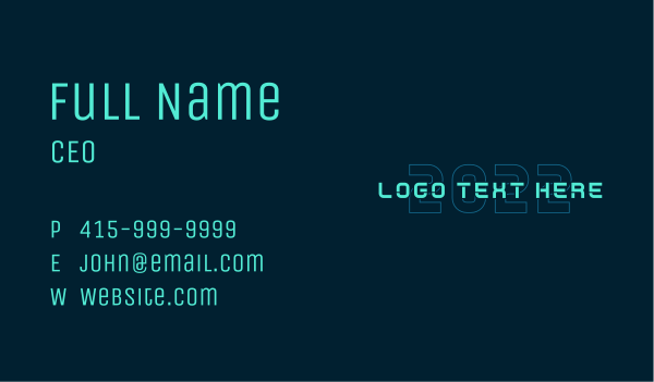 Futuristic Cyber Technology Business Card Design Image Preview