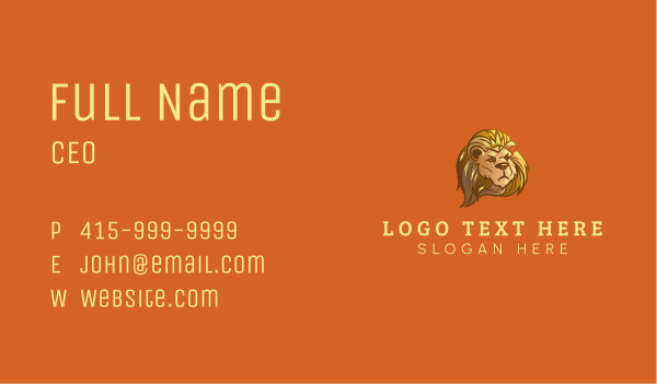 Gold Crown Lion Business Card Design Image Preview
