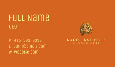 Gold Crown Lion Business Card Image Preview