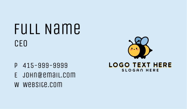 Cute Bee Mascot Business Card Design Image Preview