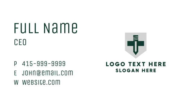 Security Sword Cross  Business Card Design Image Preview