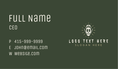 Skull Weed Smoking Business Card Image Preview