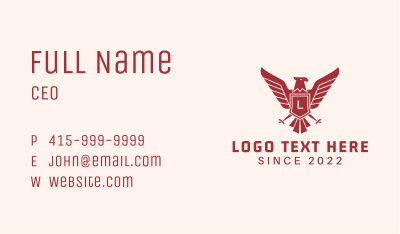 Military Falcon Shield Letter Business Card Image Preview