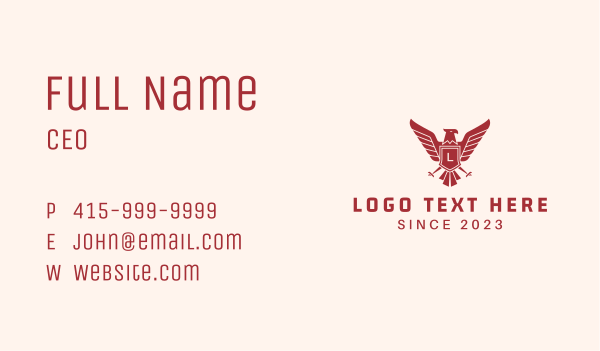 Military Falcon Shield Letter Business Card Design Image Preview
