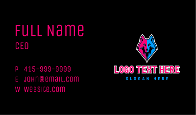 Wolf Mascot Gaming Business Card Image Preview