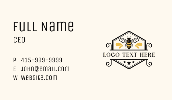Natural Bee Honey  Business Card Design Image Preview
