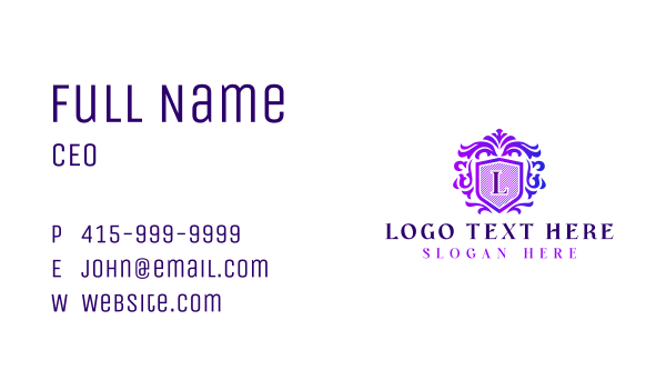 Royal Ornamental Crest Business Card Design Image Preview