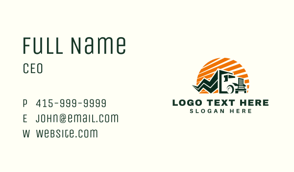 Thunder Logistics Truck Business Card Design Image Preview