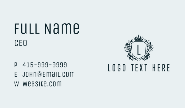 Deluxe Boutique Shield Business Card Design Image Preview