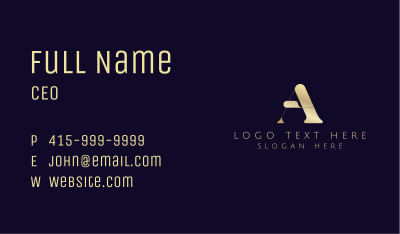 Premium Gold Letter A Business Card Image Preview