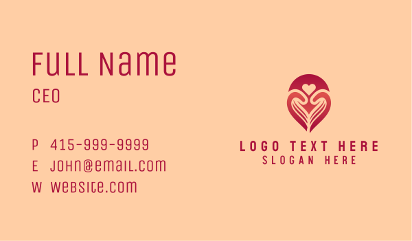 Red Heart Map Pin Business Card Design Image Preview