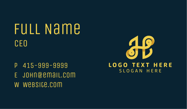 Yellow Shadow Letter H Business Card Design Image Preview