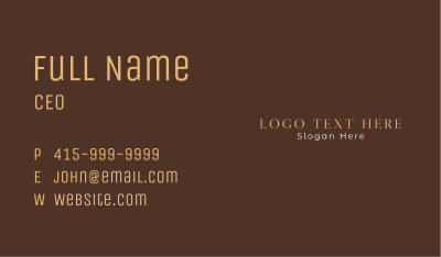 Elegant Wordmark Business Card