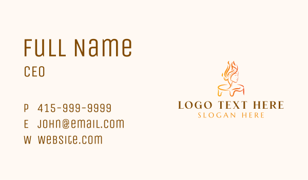 Lady Candle Flame Business Card Design Image Preview