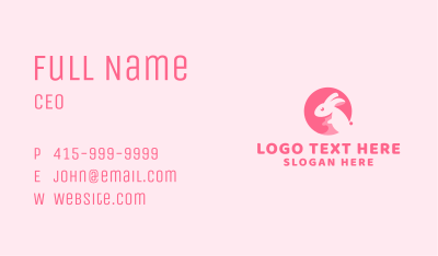 Pink Cute Bunny Business Card Image Preview