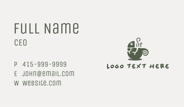 Chameleon Cafe Mascot Business Card Design Image Preview
