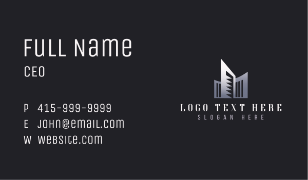 Skyscraper Tower Real Estate Business Card Design Image Preview