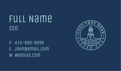 Blue Sea Lighthouse Business Card Image Preview