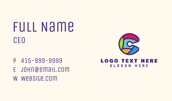 Colorful Letter C Business Card Design Image Preview