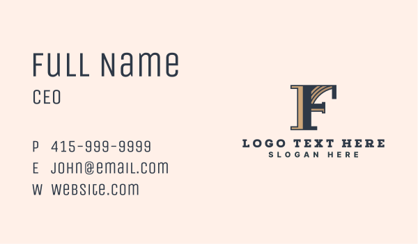 Classic Letter F Company Business Card Design Image Preview