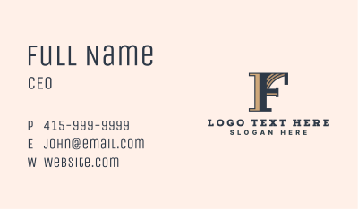 Classic Letter F Company Business Card Image Preview