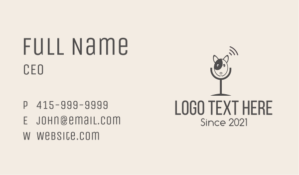 Grey Dog Podcast Business Card Design Image Preview
