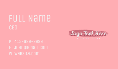 Pink Smudge Wordmark Business Card Image Preview