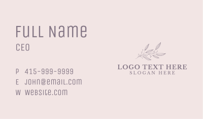 Organic Wellness Spa Business Card Image Preview