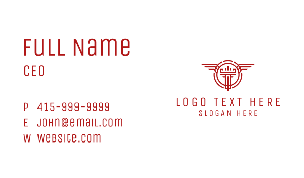 Wings Tower Emblem Business Card Design Image Preview