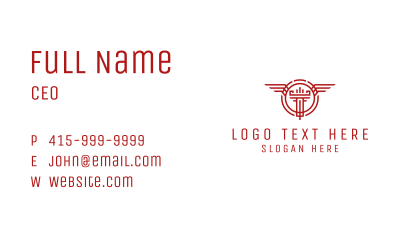 Wings Tower Emblem Business Card Image Preview