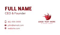 Red Human Crowd Business Card Image Preview