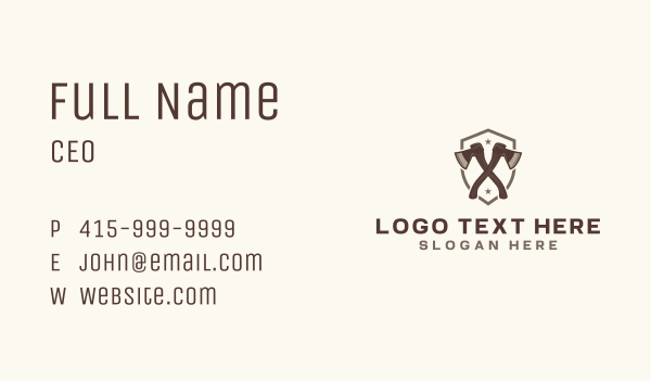 Lumber Wood Axes Business Card Design Image Preview