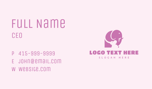 Elephant Family Baby Business Card Design Image Preview