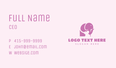 Elephant Family Baby Business Card Image Preview