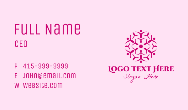 Pink Flower Spa Business Card Design Image Preview