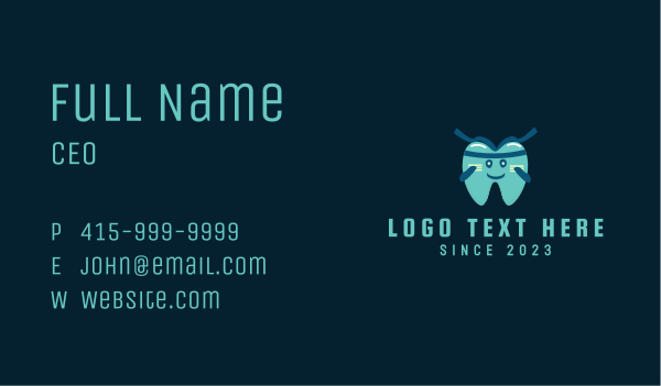Ninja Tooth Mascot Business Card Design Image Preview