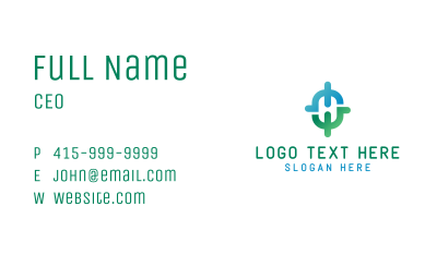 Blue Green O Chain Business Card Image Preview