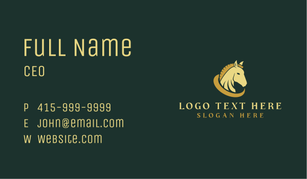 Gold Horse Equestrian Business Card Design Image Preview