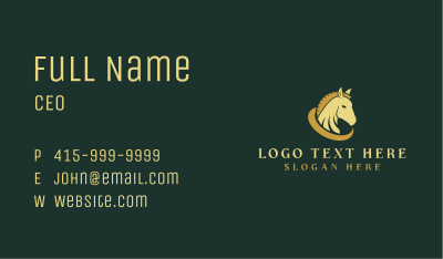 Gold Horse Equestrian Business Card Image Preview