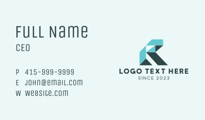 Geometric Digital Letter R Business Card Image Preview